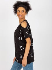 Женский топ больших размеров RUE PARIS, черный  цена и информация | Женские блузки, рубашки | pigu.lt