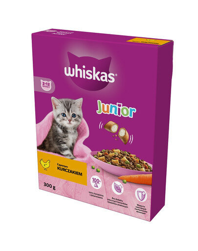 Whiskas jaunoms katėms su vištiena, 6x300 g kaina ir informacija | Sausas maistas katėms | pigu.lt