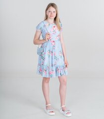 Детское платье 233113 02, голубое/розовые, 233113*02-014 цена и информация | Платья для девочек | pigu.lt
