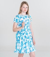 Детское платье 235001 01, белое/синее, 235001*01-014 цена и информация | Платья для девочек | pigu.lt