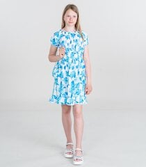 Детское платье 235001 01, белое/синее, 235001*01-014 цена и информация | Платья для девочек | pigu.lt