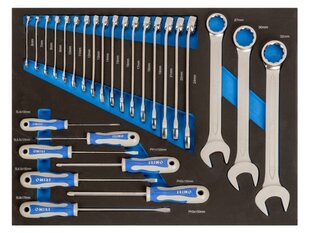 Комбинированный ключ 6-32мм и набор отверток 27шт 3/3 пенопласт Irimo цена и информация | Механические инструменты | pigu.lt