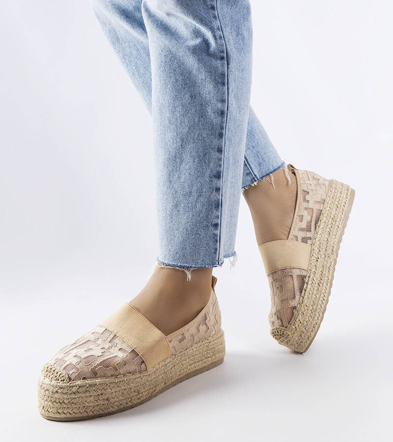 Espadrilės moterims Gemre GRM22577.2681, smėlio spalvos kaina ir informacija | Bateliai moterims  | pigu.lt