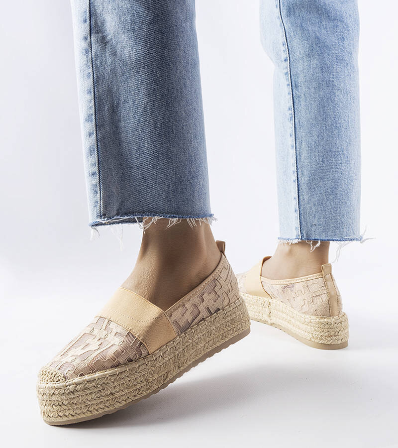 Espadrilės moterims Gemre GRM22577.2681, smėlio spalvos kaina ir informacija | Bateliai moterims  | pigu.lt