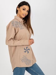 Marškiniai moterims Factory Price 2016103390786, smėlio spalvos цена и информация | Женские блузки, рубашки | pigu.lt