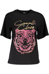 Женская футболка Cavalli Class, черная цена и информация | Футболка женская | pigu.lt