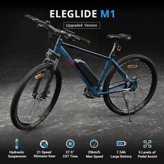 Электрический велосипед Eleglide M1, 27.5", синий цена и информация | Электровелосипеды | pigu.lt