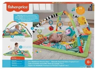 Сенсорный тренажерный зал Fisher-Price «Тропический лес» 3 в 1 (HJW08) цена и информация | Развивающие коврики | pigu.lt