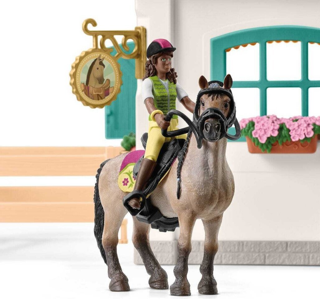 Raitelio kambarys su gyvūnų figūrėlėmis Schleich Horse Club цена и информация | Žaislai mergaitėms | pigu.lt