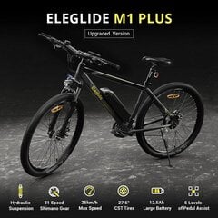 Elektrinis dviratis Eleglide M1 Plus, 27.5", juodas kaina ir informacija | Elektriniai dviračiai | pigu.lt