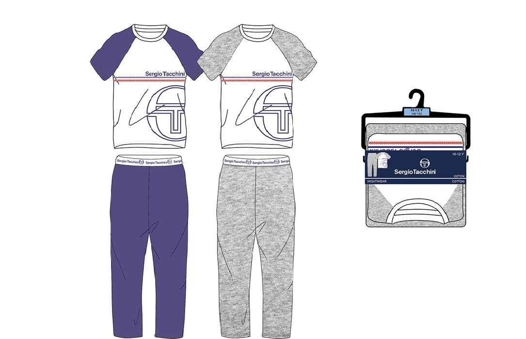 Berniukų pižama Sergio Tacchini mod. 0733 Mėlyna kaina ir informacija | Pižamos, chalatai berniukams | pigu.lt