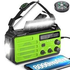 Фонарик Feegar Renewable Radio Solar Powerbank 8000 мАч цена и информация | Радиоприемники и будильники | pigu.lt