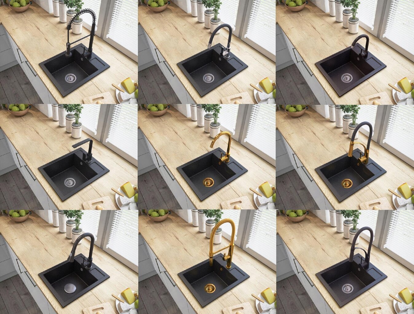 Granitinė virtuvės plautuvė Granitan, juoda цена и информация | Virtuvinės plautuvės | pigu.lt