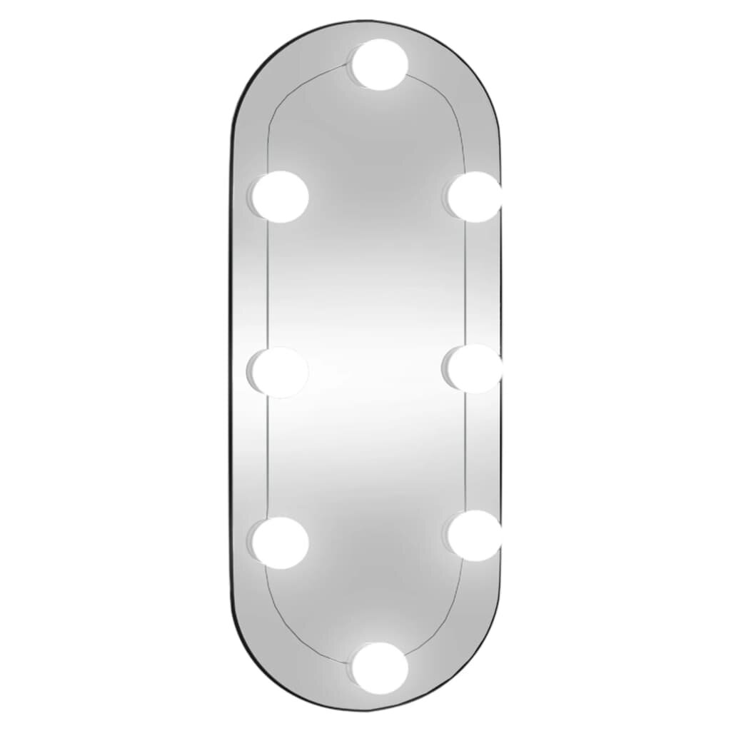 Sieninis veidrodis su LED lemputėmis, 25x60cm, stiklas kaina ir informacija | Veidrodžiai | pigu.lt