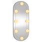 Sieninis veidrodis su LED lemputėmis, 25x60cm, stiklas цена и информация | Veidrodžiai | pigu.lt
