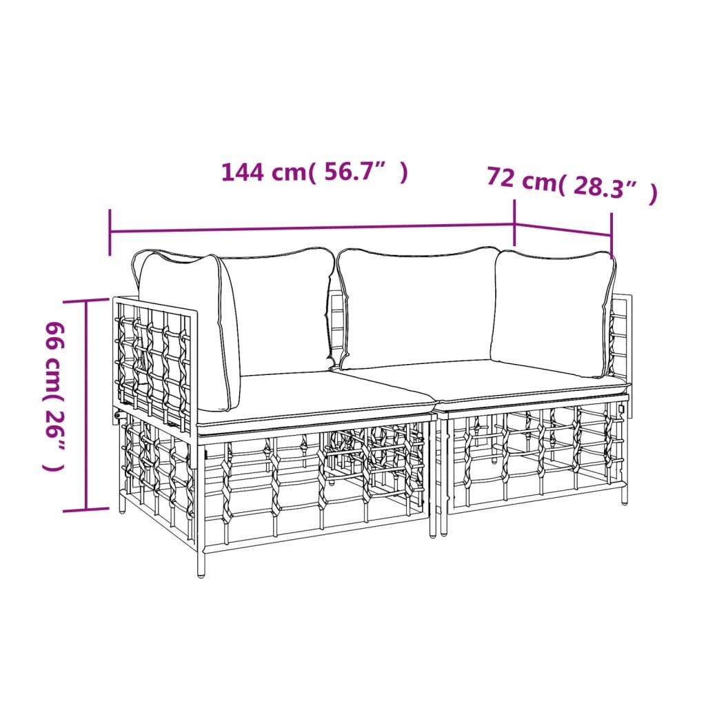 Modulinės kampinės sofos dalys su pagalvėlėmis, 2vnt., ratanas kaina ir informacija | Lauko baldų komplektai | pigu.lt