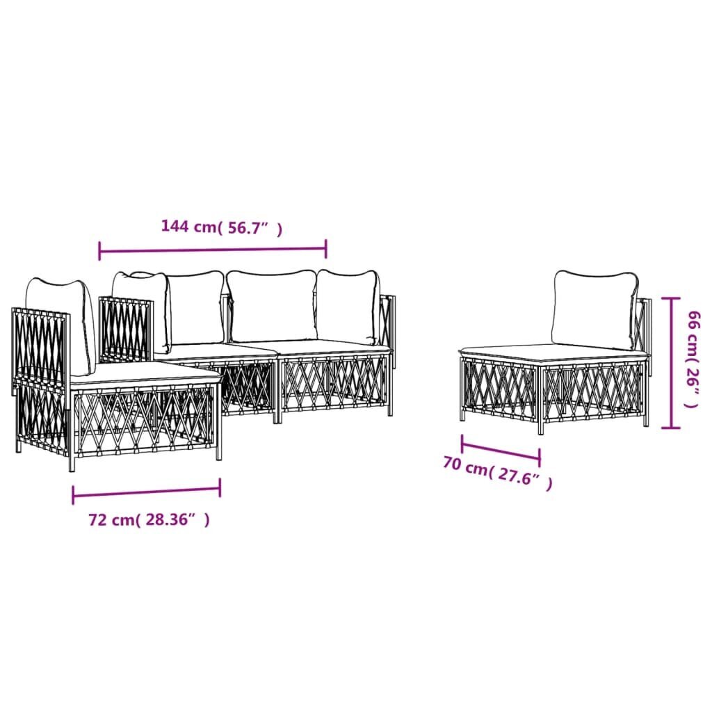 Lauko baldų komplektas vidaXL, pilkas kaina ir informacija | Lauko baldų komplektai | pigu.lt