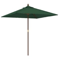 Sodo skėtis su mediniu stulpu, žalios spalvos, 198x198x231cm kaina ir informacija | Skėčiai, markizės, stovai | pigu.lt