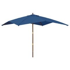 Sodo skėtis su mediniu stulpu, tamsiai mėlynas, 300x300x273cm kaina ir informacija | Skėčiai, markizės, stovai | pigu.lt