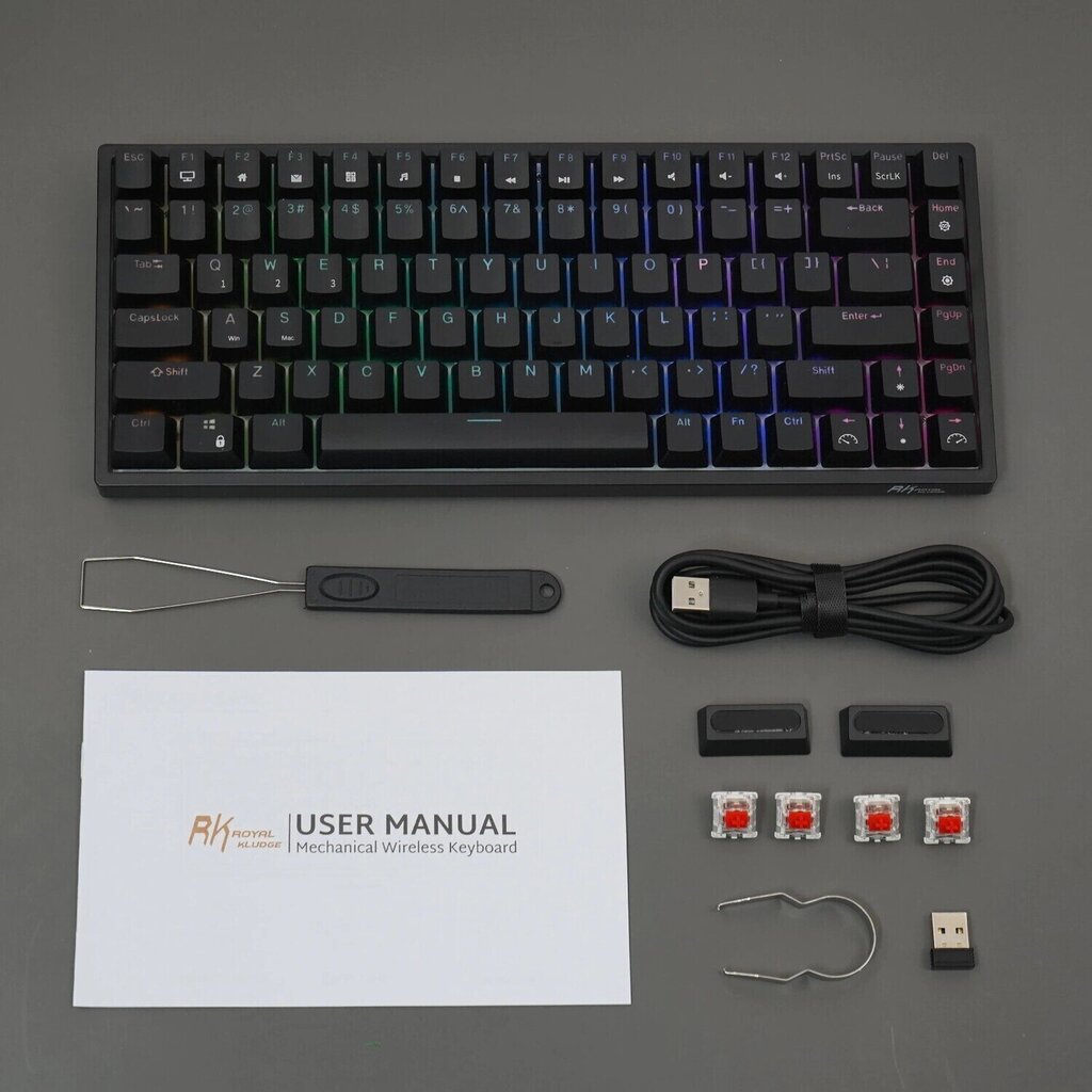 Royal Kludge RK84 Blue Switches kaina ir informacija | Klaviatūros | pigu.lt