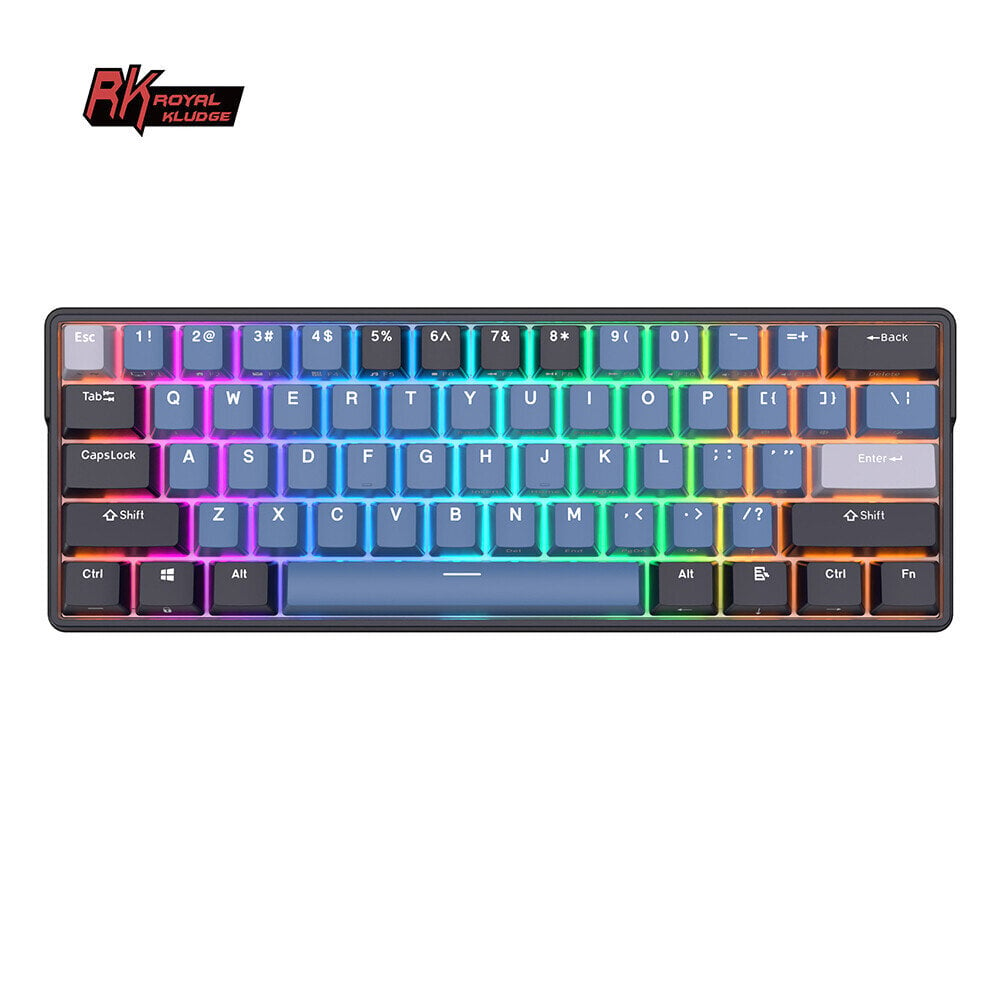 Royal Kludge RK61 Plus TKL Sky Cyan Switches kaina ir informacija | Klaviatūros | pigu.lt