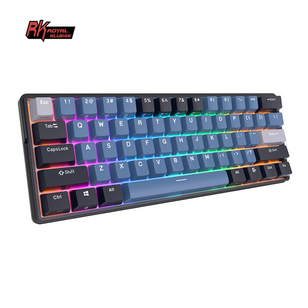 Royal Kludge RK61 Plus TKL Sky Cyan Switches цена и информация | Klaviatūros | pigu.lt