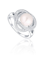 JwL Luxury Pearls Очаровательное кольцо с настоящим жемчугом и цирконами JL0759 цена и информация | Кольцо | pigu.lt