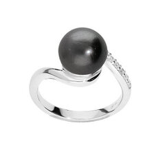 Brilio Silver Элегантное серебряное кольцо с настоящей таитянской жемчужиной TA/SR05575A цена и информация | Кольцо | pigu.lt