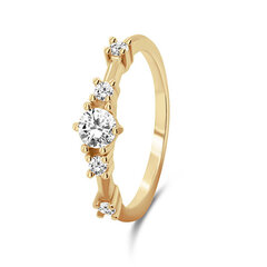 Sidabrinis paauksuotas žiedas moterims Brilio Silver RI040Y kaina ir informacija | Žiedai | pigu.lt