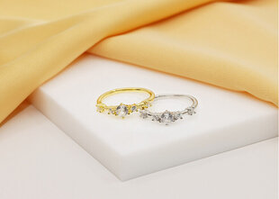 Brilio Silver Очаровательное позолоченное кольцо с цирконами RI040Y цена и информация | Кольца | pigu.lt