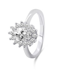Sidabrinis sužadėtuvių žiedas moterims Brilio Silver RI045W kaina ir informacija | Žiedai | pigu.lt