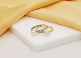 Brilio Silver Шикарное серебряное кольцо с настоящей жемчужиной RI055W цена и информация | Кольца | pigu.lt