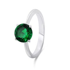 Brilio Silver Вневременное серебряное кольцо с зеленым цирконом RI057WG цена и информация | Кольцо | pigu.lt