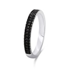 Brilio Silver Сверкающее серебряное кольцо с черными цирконами RI058W цена и информация | Кольцо | pigu.lt