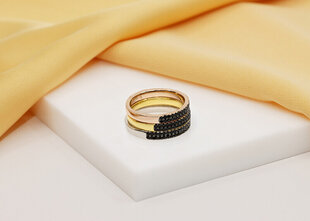 Brilio Silver Сверкающее серебряное кольцо с черными цирконами RI058W цена и информация | Кольцо | pigu.lt