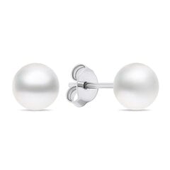 Brilio Silver Очаровательные серебряные серьги-гвоздики с настоящим жемчугом EA585/6/7/8W sBS2439-8 цена и информация | Серьги | pigu.lt