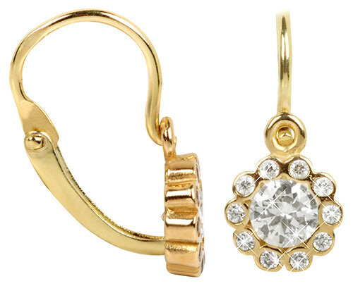 Auksiniai auskarai moterims Gėlė 239 001 00292 kaina ir informacija | Auskarai | pigu.lt