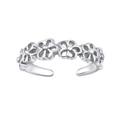 Silvego Серебряное кольцо на ногу с цветами PRMR11673 цена и информация | Кольцо | pigu.lt