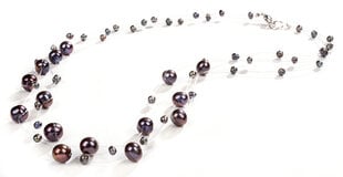 JwL Luxury Pearls Колье из левитирующего темного настоящего жемчуга JL0325 цена и информация | Украшения на шею | pigu.lt