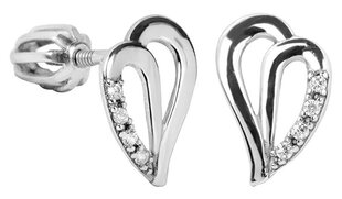 Brilio Silver Серебряные серьги-сердечки с кристаллами 436001 00387 04 sBS0177 цена и информация | Серьги | pigu.lt