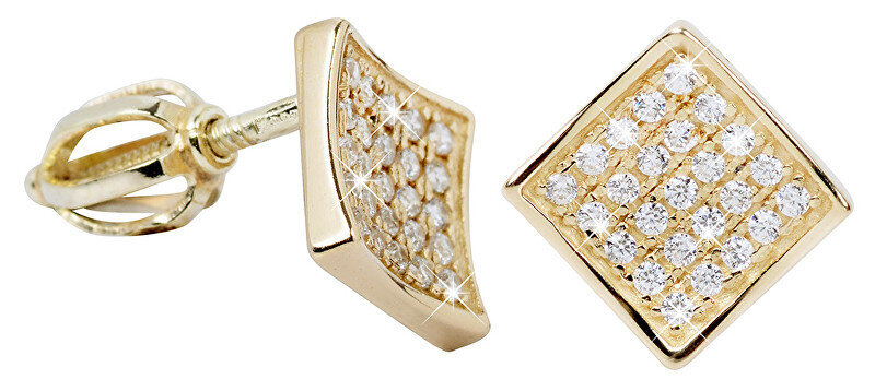 Geltono aukso auskarai su kristalais moterims Brilio sBR1026 kaina ir informacija | Auskarai | pigu.lt