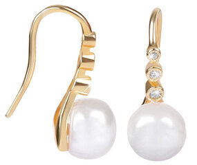 JwL Luxury Pearls Позолоченные серебряные серьги с правой жемчужиной JL0411 sJL0411 цена и информация | Серьги | pigu.lt