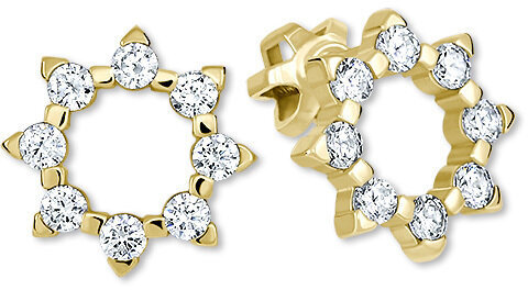 Auksiniai auskarai su kristalais moterims Brilio 745 239 001 00887 0000000 sBR1244 цена и информация | Auskarai | pigu.lt