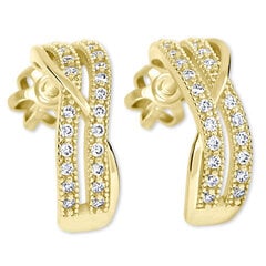 Auksiniai auskarai su kristalais moterims Brilio 239 001 00978 sBR1558 kaina ir informacija | Auskarai | pigu.lt