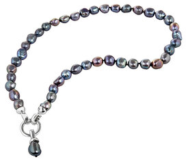 JwL Luxury Pearls Колье из настоящего металлического голубого жемчуга JL0561 цена и информация | Украшения на шею | pigu.lt