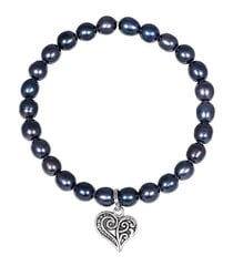 JwL Luxury Pearls Жемчужный браслет с металлическим сердцем JL0525 цена и информация | Женский браслет | pigu.lt