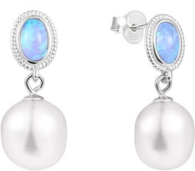 JwL Luxury Pearls Роскошные серьги с настоящим барочным жемчугом и синтетическим опалом JL0583 sJL0583 цена и информация | Серьги | pigu.lt