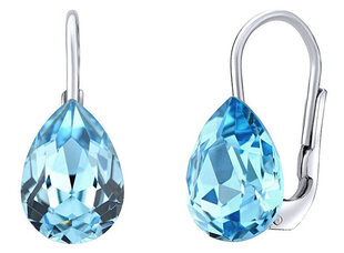 Silvego Серебряные серьги с голубыми кристаллами Swarovski ® SILVEGOVSW080E sSL3490 цена и информация | Серьги | pigu.lt