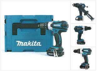 Аккумуляторный шуруповерт Makita DHP 458 Y1J цена и информация | Шуруповерты, дрели | pigu.lt