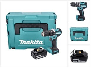 Аккумуляторная ударная дрель Makita DHP 487 F1J цена и информация | Шуруповерты, дрели | pigu.lt